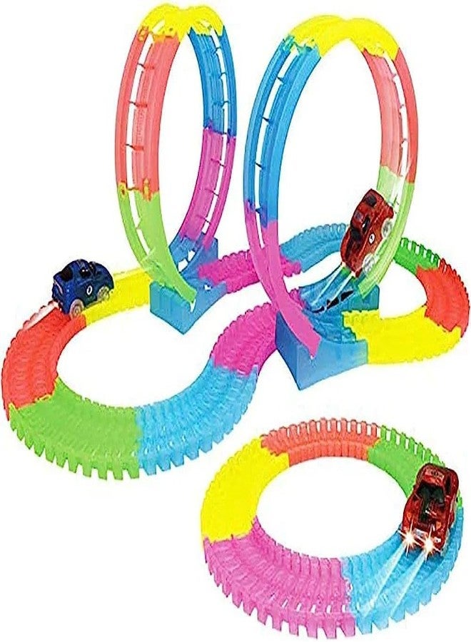 HARIRUP Glow in The Dark Twister Race Car Track with Flashing Lights - Flexible Railway for Mini Cars, Single Pack - Image 2